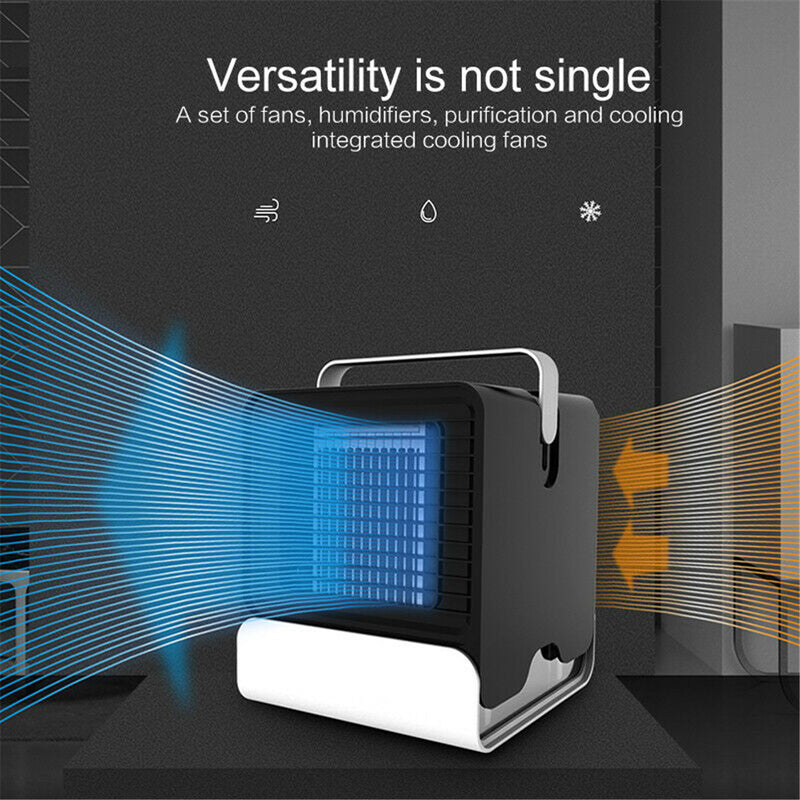 600m/h Portable Air Conditioner Fan 3 in 1 Personal Space Air Cooler Humidifier Purifier Brushless Desktop Cooling Fan Personal Table Fan