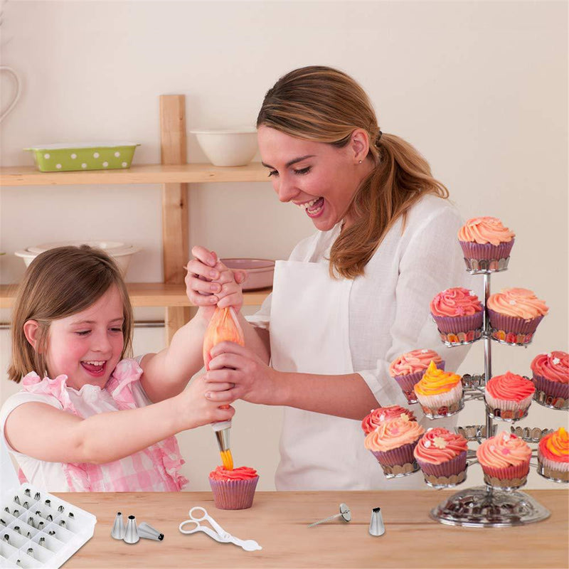 62pcs Cream DIY Icing Piping Tips Pastry Bags+Nozzle Decorating Baking Tool Mold