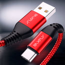 RAXFLY Hi-Tensile 2.1A Braided Type C Fast Charging Data Cable 1M For Oneplus 5t 6 Xiaomi 6 Mi A1