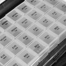 Portable Daily Pill Box Organizer Locking Travel Case 28 Grids 7Day Weekly AM