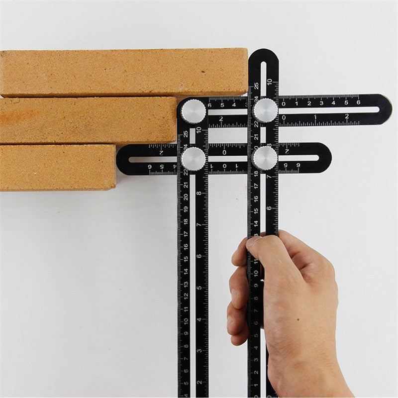 Multi Angle Ruler Measuring Aluminum Folding Positioning Rulers Locator for DIY Wood Tile Tool Six-Fold Open