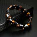 Simple Style Black Magnet Stone Chain Tiger's Eye Beads Health Care Bracelet for Men Women