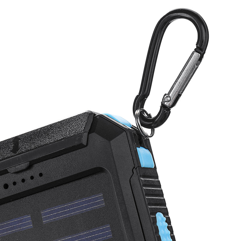 Electric Charging Solar Power Bank Case 2 LED Dual Ports Waterproof Power Bank For Smartphone