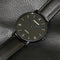 TOMORO TM0818 Fashion Leather Strap Large Dial Blue Pointer Ultra-thin Men Watch Quartz Watch