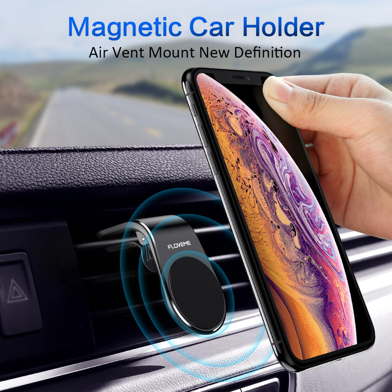 Floveme Upgrade Strong Magnetic Air Vent Car Mount Car Phone Holder For 4 Inch-7 Inch Smart Phone iPhone XS Max Samsung Galaxy S10 Plus