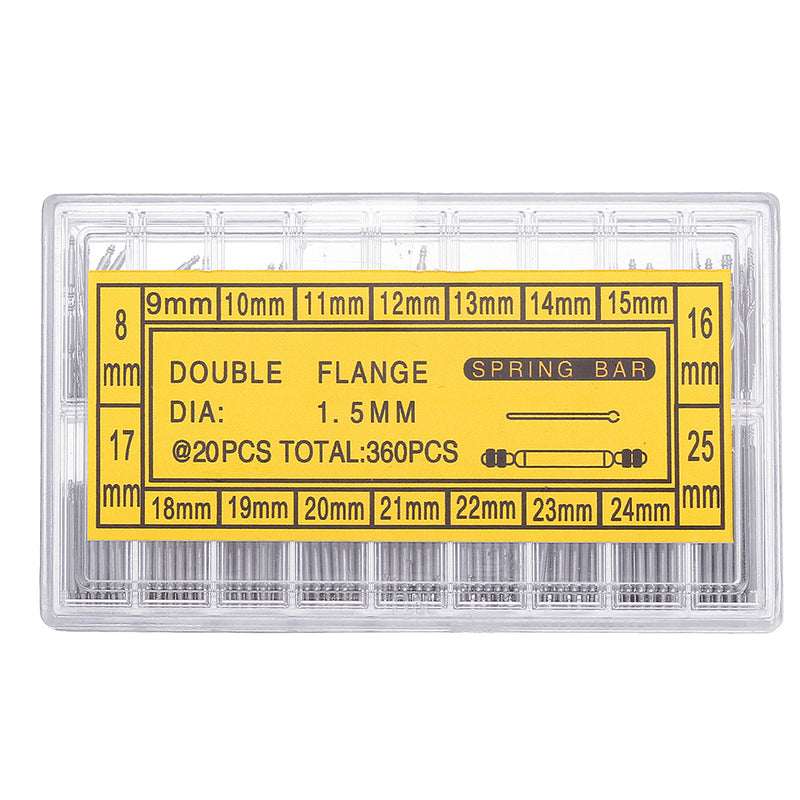 Baban 360pcs Professional Stainless Steel 8-25mm Watch Band Spring Bars Remover Strap Kit