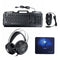 3-In-1 USB Wired 3200DPI Mouse Colorful Headset Rainbow Backlight Mechanical Keyboard Set with Mouse Pad for Desktop Computer Notebook