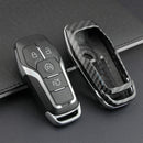 Carbon Fiber Hard Smart Key Cover For Ford Lincoln Accessories keychain Case Holder
