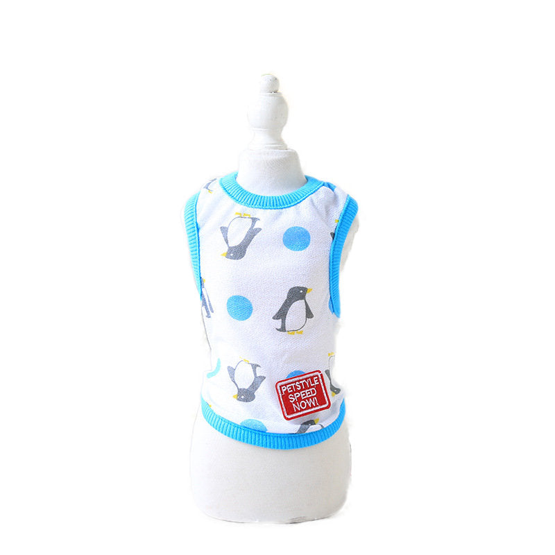 Small Puppy Cartoon Vest Pet Dog Clothes for Dogs Summer Clothing Pet T-shirt