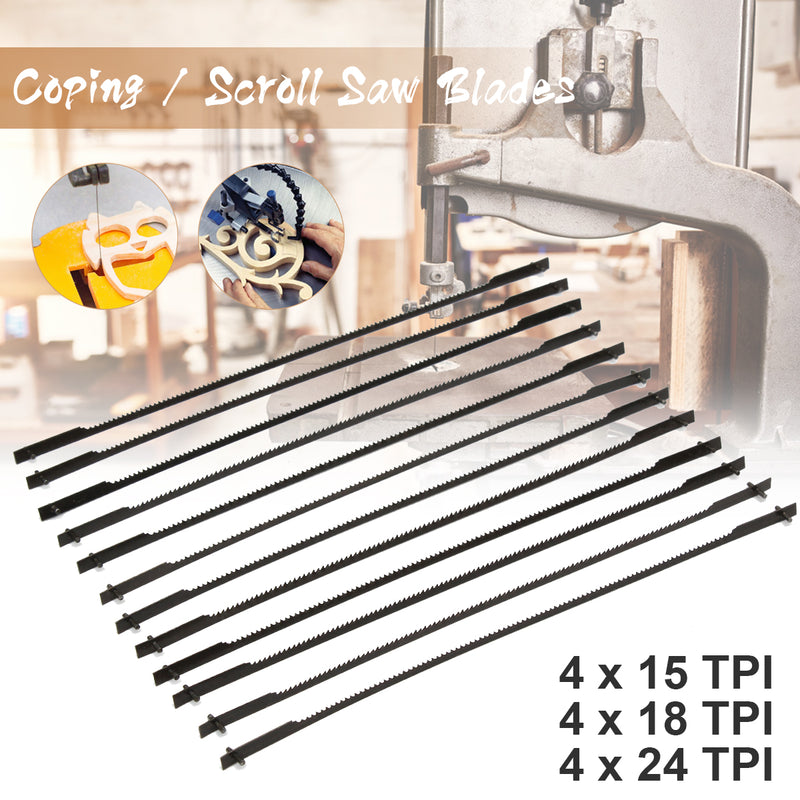 12pcs 152mm Pinned Scroll Saw Blade Set #15TPI #18TPI #24TPI Wood Carving Blades