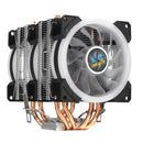 Aurora Colorful Backlit 3Pin 3 Fans 4 Copper Tube Dual Tower CPU  Cooling Fan Cooler Heatsink for Intel AMD