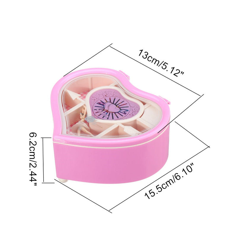 Heartshaped Dancing Ballerina Classical Music Box for Home Decoration Kids Gift
