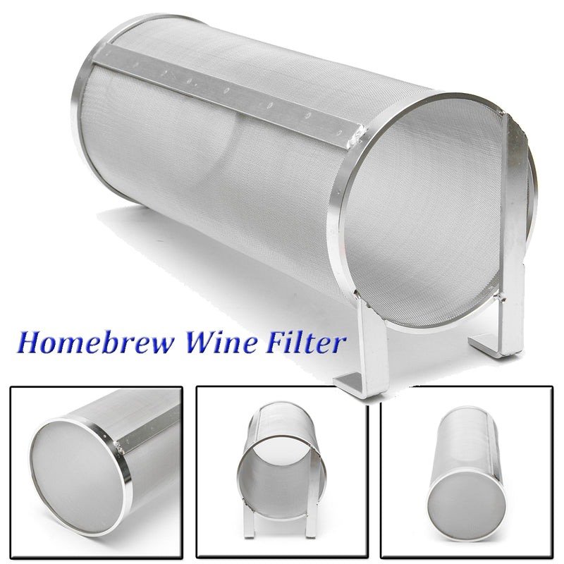 100x250mm Home Brew Beer Hop Filter Stainless Steel Strainer Pellet Mesh 400