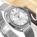 REBIRTH RE115 Diamond Dial Case Women Wrist Watch Full Steel Elegant Design Quartz Watch