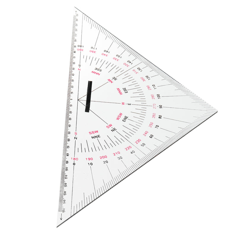 2pcs Navigation Triangular Protractor 300mm Acrylic Hypotenuse Nautical Squares