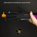 Touch Screen Gloves Zipper Thermal Winter Sports Skiing Warm Mittens PU Leather Black