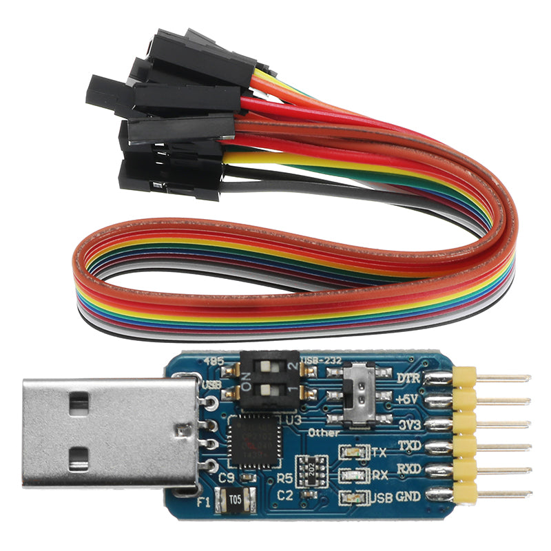 5Pcs 6 In 1 CP2102 USB To TTL 485 232 Converter 3.3V / 5V Compatible Six Multifunction Serial Module