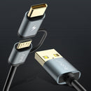 RAXFLY 2.8A 2 in 1 Type C Micro USB With QC3.0 2.0 Fast Charging Data Cable For Oneplus 5t Xiaomi 6