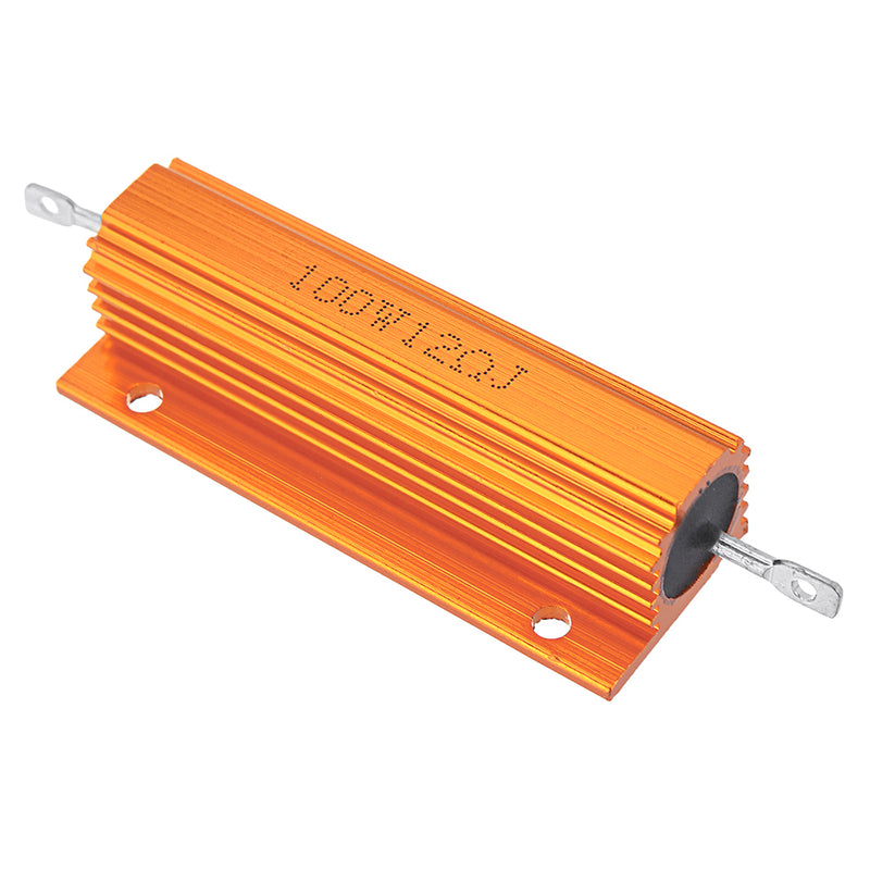 10pcs RX24 100W 12R 12RJ Metal Aluminum Case High Power Resistor Golden Metal Shell Case Heatsink Resistance Resistor