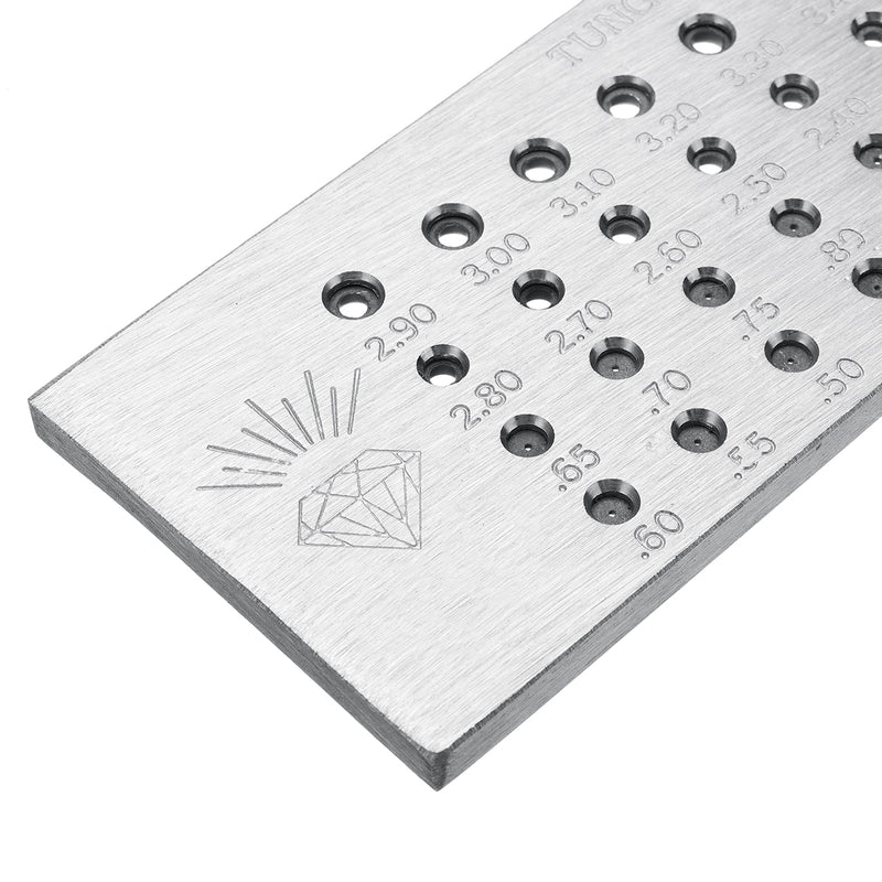 Tungsten Carbide Steel Drawplates 52 Round Holes Wiring Draw Plate Making Tools Jewelry