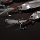 ZANLURE 10pcs Fishing Paillette Lure Bait Sequins Fishing Lure Treble Feather Hook