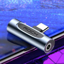 ROCK Type C 2 in 1 Charging Audio Headphone Jack Auxiliary Splitter Adapter For HUAWEI XIAOMI Macbook