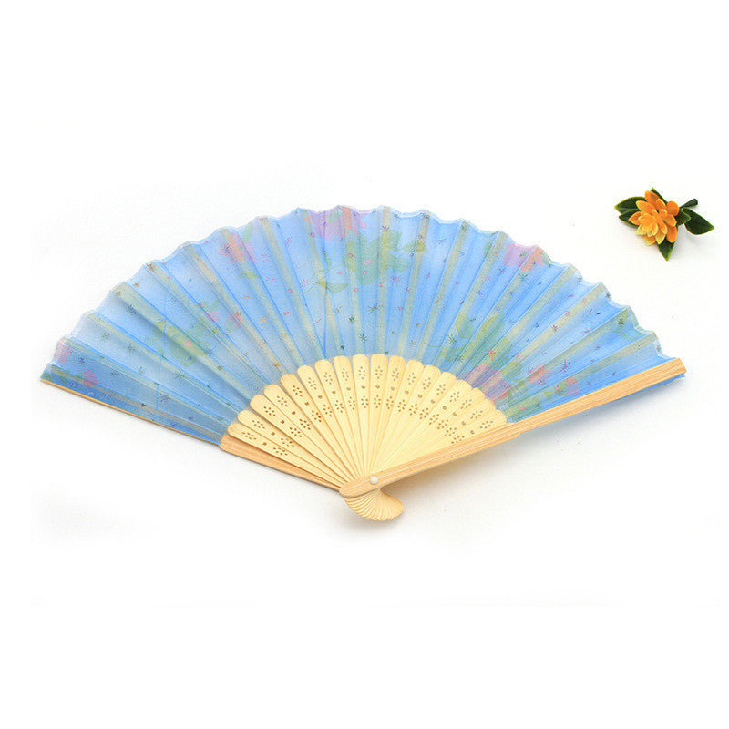 Chinese Style Dance Wedding Party Lace Silk Folding Hand Held Fan
