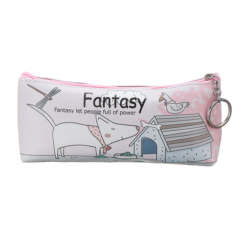 Dog Paradise Pencil Bag PU Storage Box Cartoon Cute Pen Case Big Capacity Office School Supplies Stationery Gift for Students Kids