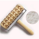 Push-Style Christmas Printed Embossing Rolling Pin Cookie Dough Stick Tool Baking Noodle Cake Engraved Roller