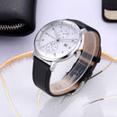 MINI FOCUS MF0052G Leather Strap Men Watch Casual Style Luminous Hand Quartz Watches