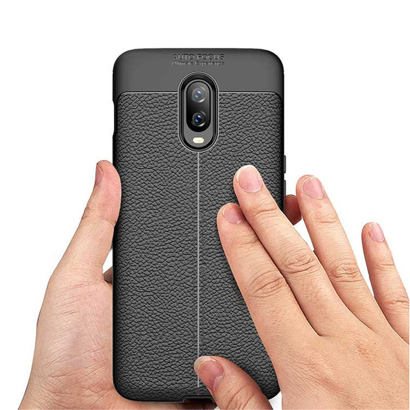 Bakeey Litchi Pattern Shockproof Soft TPU Back Cover Protective Case for OnePlus 6T