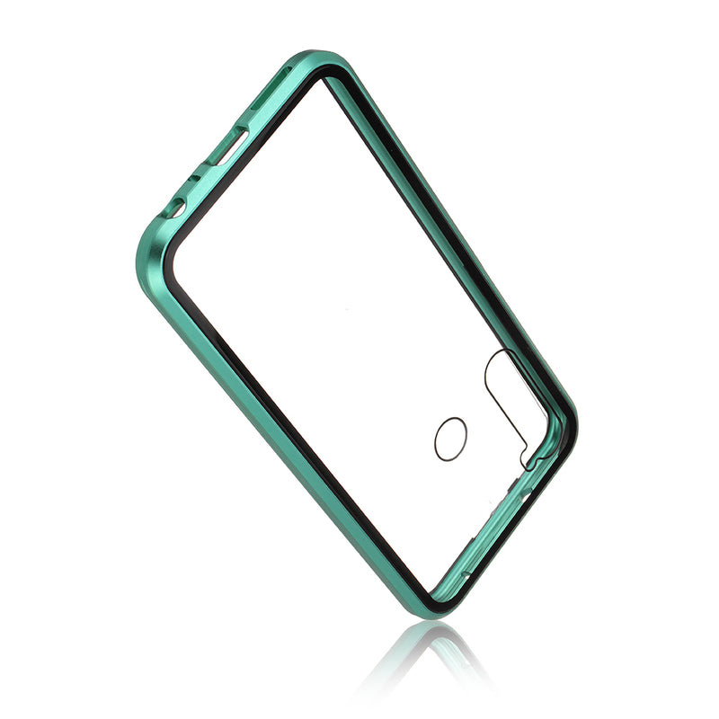 For Xiaomi Redmi Note 8T Case Bakeey 360 Curved Screen Front+Back Double-sided Full Body 9H Tempered Glass Metal Magnetic Adsorption Flip Protective Case