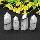 Natural White Black Natural Quartz Crystals Point Healing Rock Stone Gifts Home Decorations