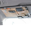 Multifunctional Leather Car Storage Bag Visor Cover Card License Holder Glasses Folder
