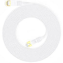 SAMZHE 1~10M CAT7 STP 10Gbps White Flat RJ45 Ethernet Patch Cable Networking LAN Cable
