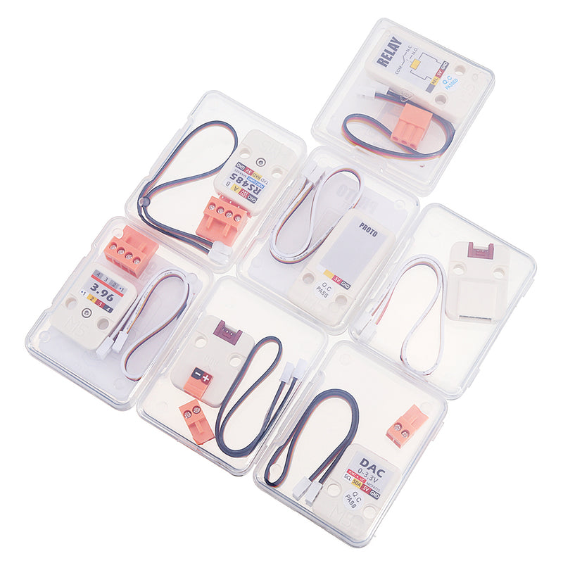 I/O Module Kit Including 7 Sensor I/O Mini Relay 3.96 RS485 DAC ADC I2C GPIO Grove IoT Demoboard for M5