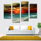 Miico Hand Painted Four Combination Decorative Paintings Beach Sunset Wall Art For Home Decoration