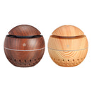 USB Mini Wood Grain Air Humidifier Aroma Essential Oil Diffuser 7 Colors LED Lights
