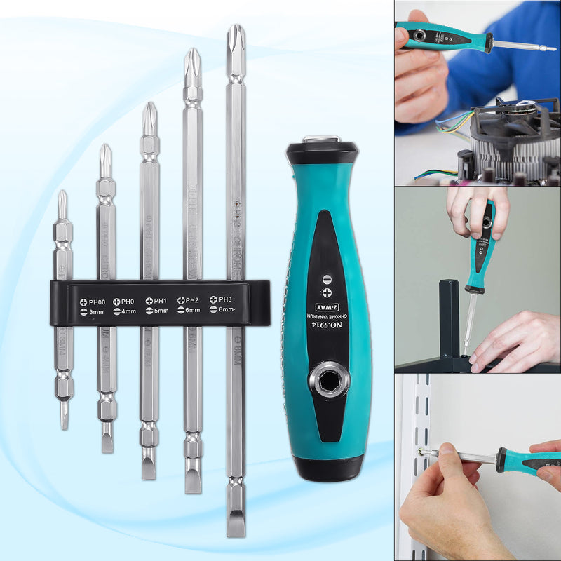 PENGGONG 9914 5PCS Screwdrivers Set Two-way Purposed Screwdriver Bits Repair Toolkit