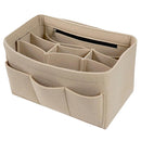 Felt Insert Bag Multi Pockets Cosmetics Handbag Purse Organizer Holder Makeup Travel Zipper