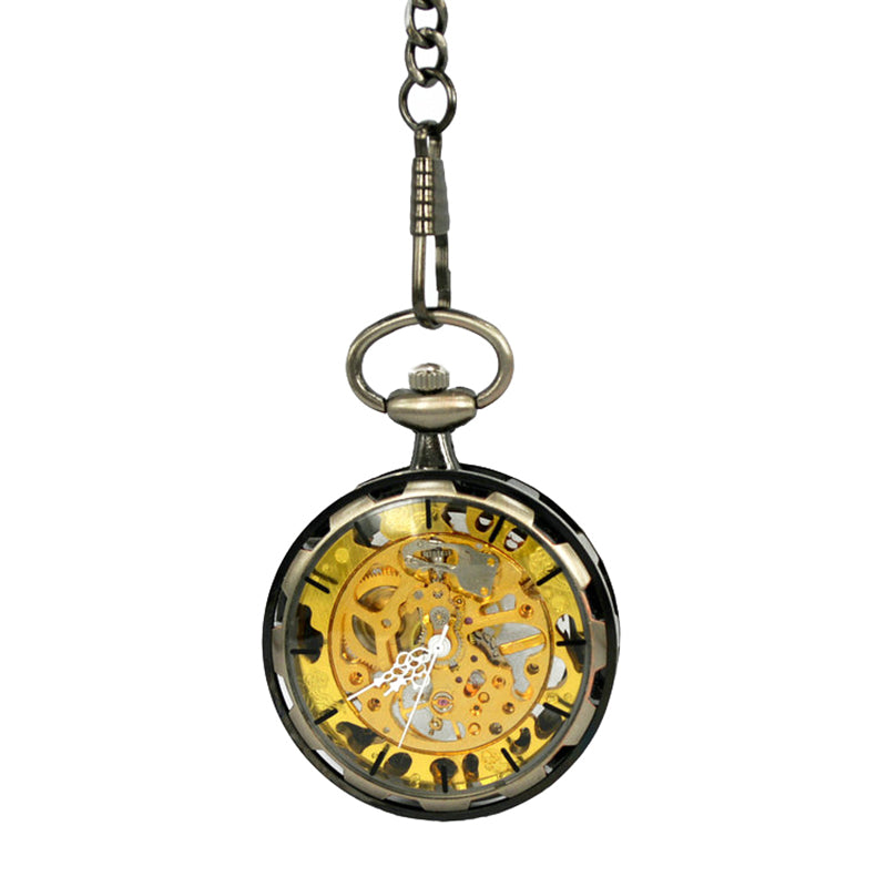 JIJIA JX006 Coverless Hollow  Gold Luxury Mechanical Watch Pocket Watch
