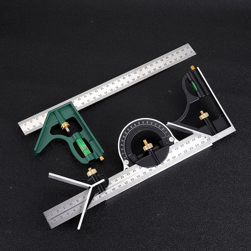 DANIU 12 Inch 300mm Adjustable Combination Square Angle Ruler 45/90 Degree With Bubble Level