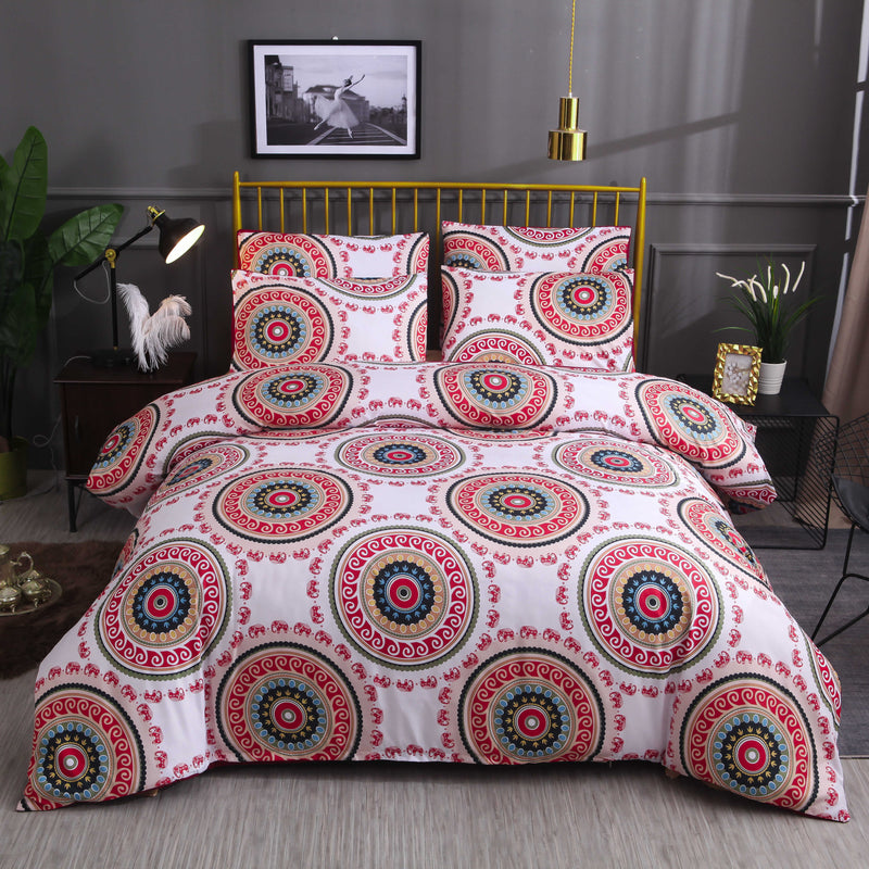 3 PCS Bedding Sets Bohemian National Style Quilt Cover Pillowcase For Queen Size