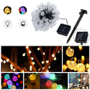 Solar Powered 12M 100 LED Crystal Ball String Fairy Light for Garden Christmas Outdoor Decor