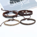 Retro Handmade Weaving Bracelet Set DIY Hemp Rope Bracelet 4 Pieces For Men