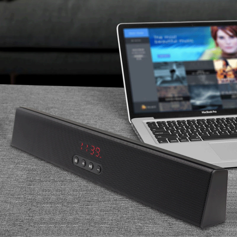 S12 Smart Wireless bluetooth Speaker Dual Stereo LED Display FM Radio TF Card Bass Soundbar