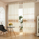 2 Panel White Jacquard Printed Sheer Tulle Curtains Bedroom Living Room Hollow Out Window Screening