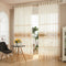 2 Panel White Jacquard Printed Sheer Tulle Curtains Bedroom Living Room Hollow Out Window Screening