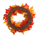 60cm Christmas Maple Leaves Grape Berry Wreath Garland Door Hanging Crafts Decorations