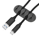 Bakeey 5-Channel TPR Sticky Earphone USB Cable Cord Winder Wrap Desktop Cable Organizer Wire Management Holder